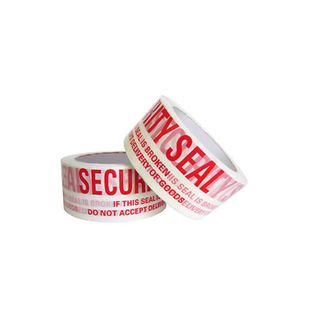 SP250 Security Seal White Tape Red Print 48mm x 66m 36/carton
