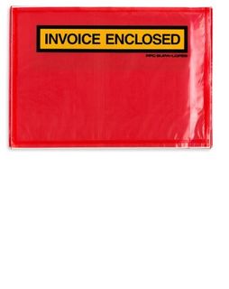 Red Invoice Enclosed Adhesive Envelopes 165mm x 115mm 1000/box