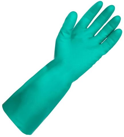Solvent Resistant Nitrile Green Gloves Size 8
