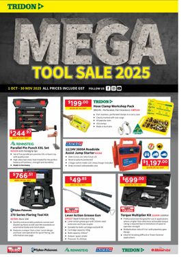 Tridon Mega Tool Sale 1.10.25