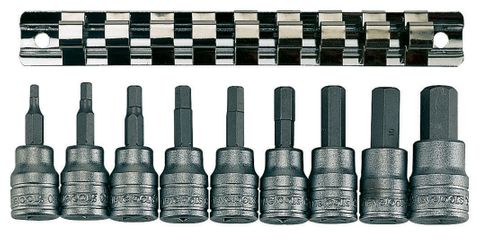 TENG 9PC HEX BIT SOCKET SET 3/8DR 3-12MM