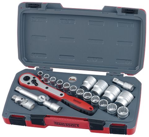 TENG 21PC 12P 1/2DR MM SOCKET SET 10-32MM
