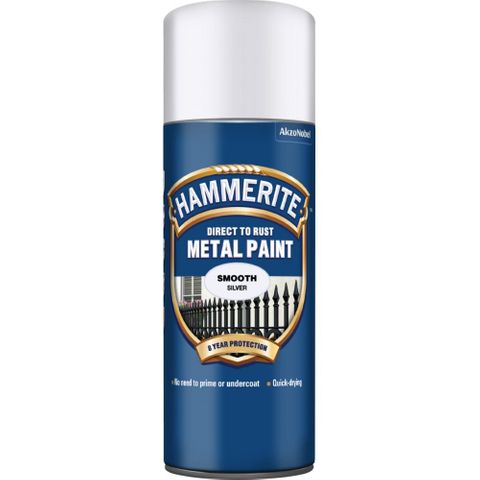 HAMMERITE AEROSOL 400ML SMOOTH SILVER