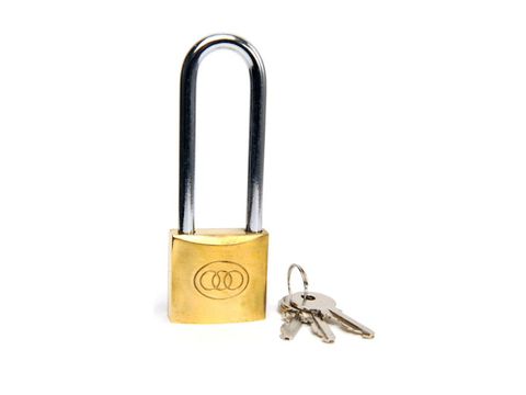 TRI-CIRCLE LONG SHANK BRASS PADLOCK 38MM