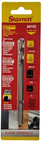 STARRETT HSS PILOT DRILL HEX SHANK QC T/S A6