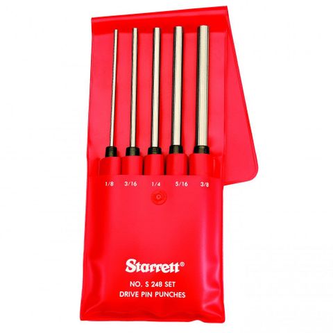 STARRETT 5PC LONG PIN PUNCH SET  51186