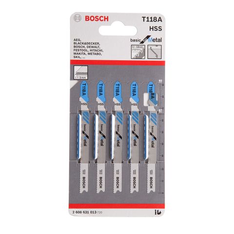 BOSCH JIGSAW BLADE 5/PK METAL/BASIC  2608631013