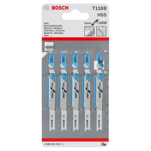 BOSCH JIGSAW BLADE 5/PK METAL/BASIC  2608631014
