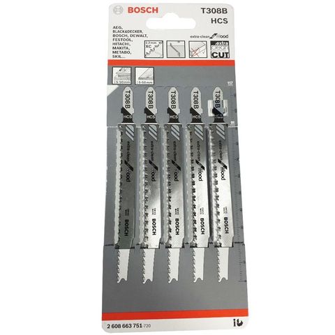BOSCH JIGSAW BLADE 5/PK WOOD/CLEANCUT