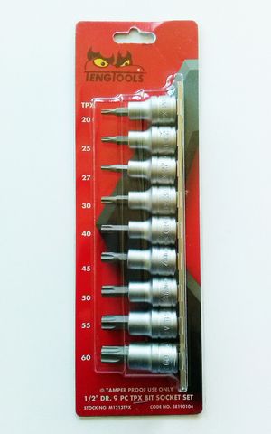 TENG 9PC TPX BIT SOCKET SET 1/2DR 20-60