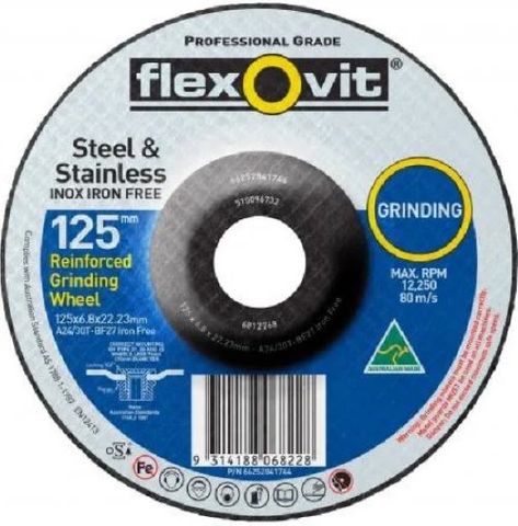 FLEXOVIT GRINDING DISC 115 X 6 INOX / STAINLESS  66252841742