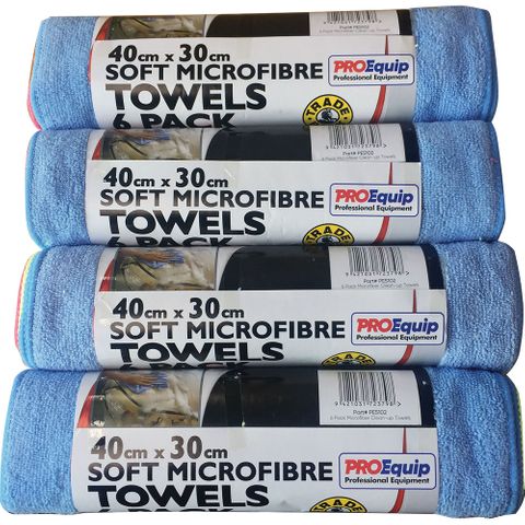 PROEQUIP SOFT MICROFIBRE CLOTH 40X30 6/PACK