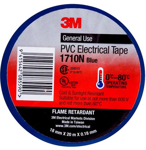 3M PVC ELECTRICAL TAPE 18MM - BLUE  [TEMFLEX 170 ]