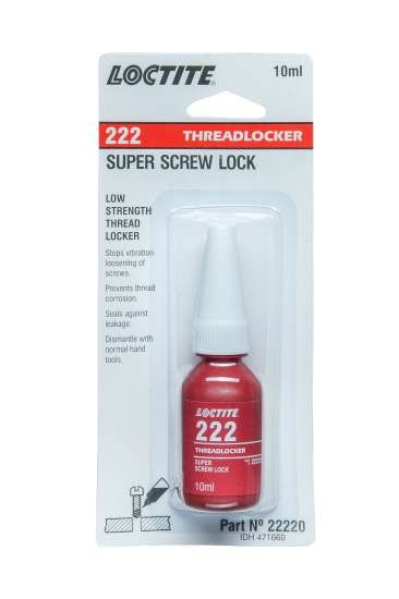 Loctite 222 Threadlocking Adhesive - Low Strength - Easy Disassembly -  Suitable for All Metal Threaded Assemblies - Glue 50 ML