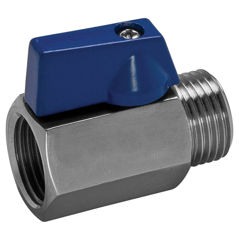 316 MINI BALL VALVE T-HANDLE 1/4 BSP M/F