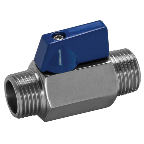 316 MINI BALL VALVE T-HANDLE 1/4 BSP M/M