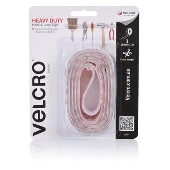 VELCRO STICK ON WHITE  25MM X 1M