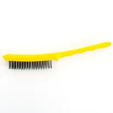SNG 4-ROW SCRATCH BRUSH  YELLOW /  CARBON STEEL