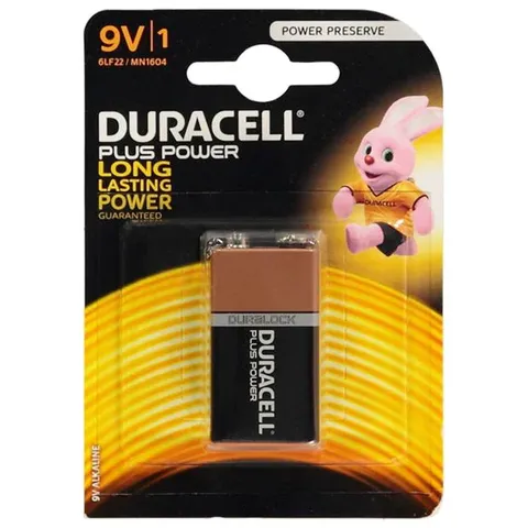 DURACELL ALKALINE BATTERY 9V SINGLE PACK