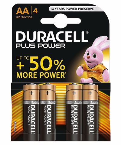 ENERGISER/DURACELL ALKALINE BATTERY AA FOUR PACK