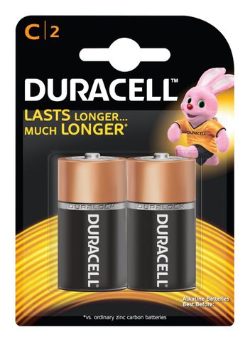 DURACELL/ENERGIZER ALKALINE BATTERY C TWIN PACK