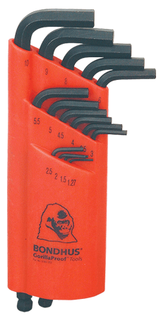 BONDHUS BLX15 15PC METRIC ALLEN KEY SET 1.27 -10MM BALL END