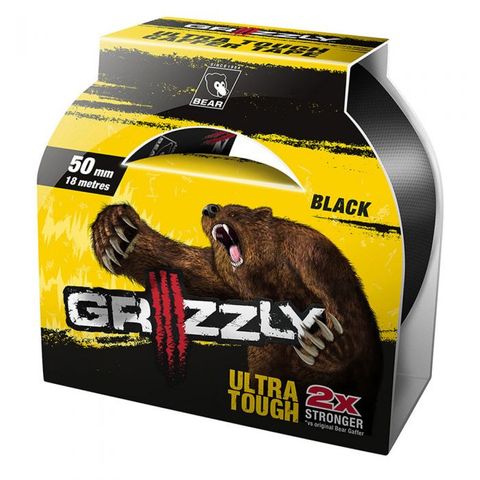 GRIZZLY CLOTH TAPE 50MM X 18M BLACK  63642548203