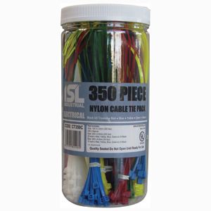 ISL CABLE TIES ASSORTED COLOURED 350PC