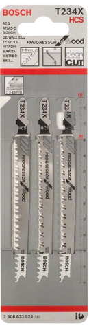 BOSCH JIGSAW BLADE 3/PK WOOD/PROGRESSOR 2608633523