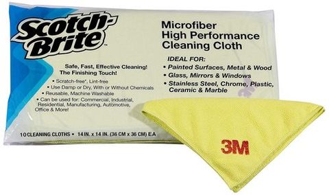 3M SCOTCHBRITE MICROFIBRE CLOTH YELLOW 360X360  10/PACK