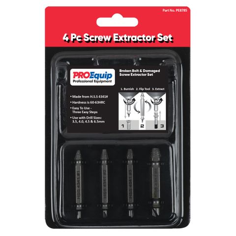 4 Piece Screw Extractor Set, Buy Now