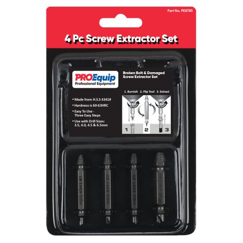 PROEQUIP 4PC DE SCREW EXTRACTOR SET