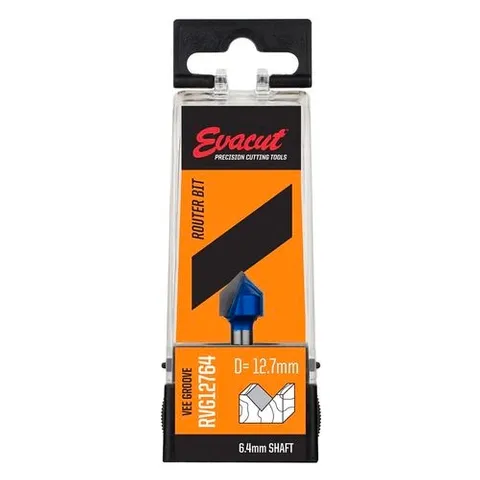 EVACUT TC  ROUTER BIT 12.7X9.5 V-GROOVE