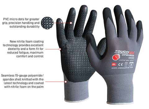 ESKO TOUCHLINE DOT GRIP GLOVES X-LARGE 10