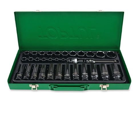 TOPTUL 32PC 1/2DR STD & DEEP METRIC SOCKET SET