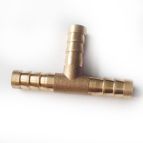 BRASS TEE HOSE CONNECTOR 1/4