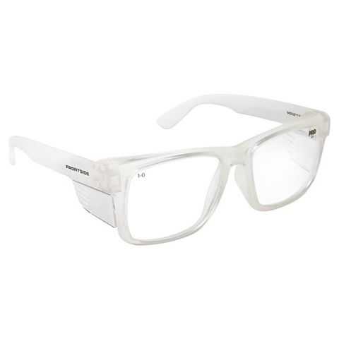 FRONTSIDE SAFETY GLASSES - CLEAR LENS - CLEAR FRAME