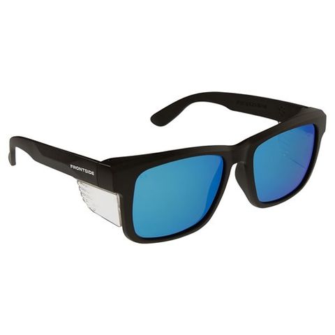 FRONTSIDE POLARISED SAFETY GLASSES BLUE LENS-BLACK FRAME