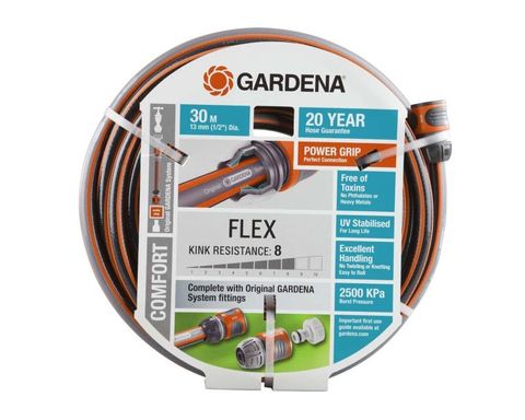 GARDENA COMFORT FLEX HOSE 13MM X 15M - WITH FITTINGS