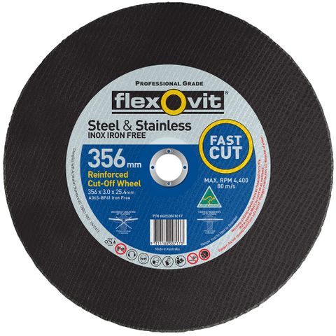 FLEXOVIT CUT-OFF DISC 356MM X 3.0 X 25.4 CHOP - STEEL & SS