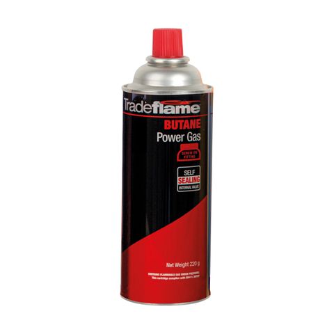 TRADEFLAME BUTANE GAS CARTRIDGE 220G - FOR SCREW ON