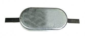 ZINC ANODE OVAL 216X127X38 STRAP 300MM