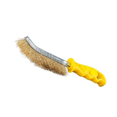 SIT SPID HAND BRUSH - YELLOW HANDLE - BRASS