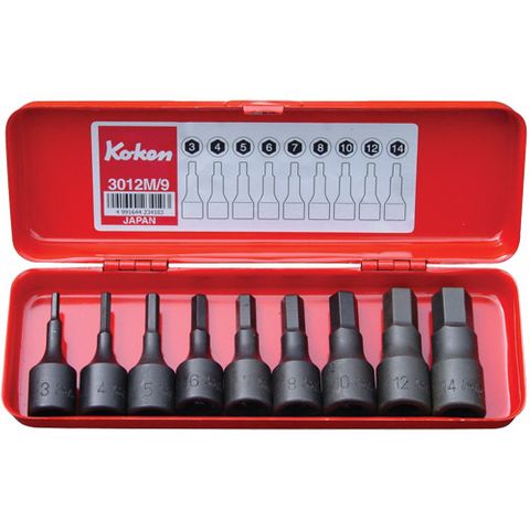 KOKEN 9PC 3/8DR INHEX BIT SOCKET SET MM