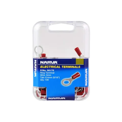NARVA TERMINAL RED RING 8MM 16/PACK