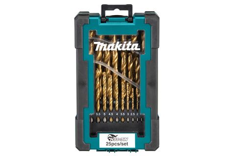 MAKITA 25PC HSS TI-N JOBBER DRILL SET 0-13MM