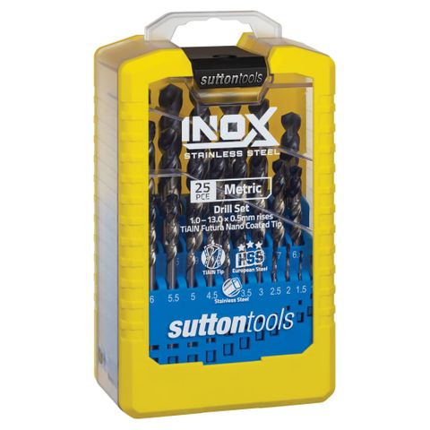 SUTTON 19PC INOX DRIIL SET 1-10MM  [ FOR STAINLESS ]