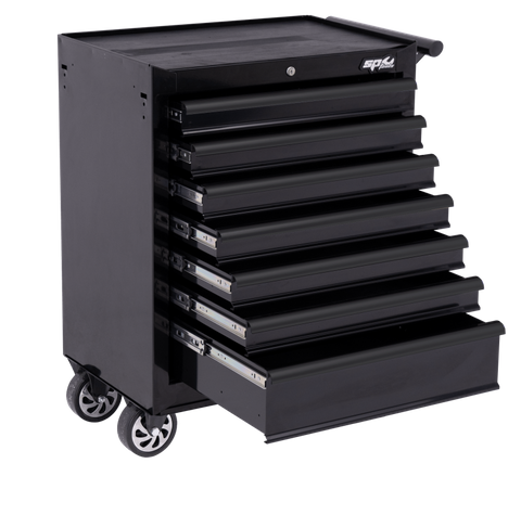 SP TOOLS  7 DRAWER TOOL TROLLEY CUSTOM BLACK HANDLE