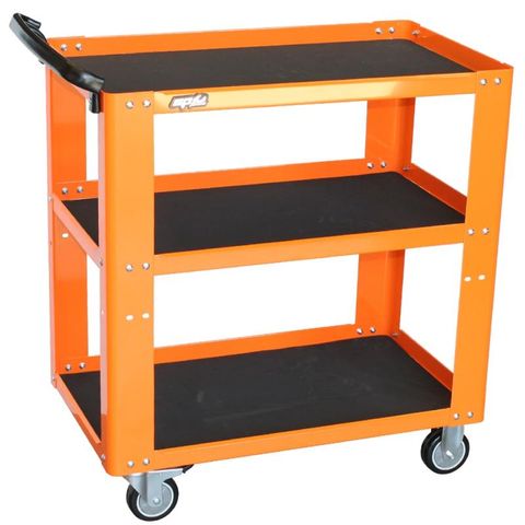 SP TOOLS PROFESSIONAL SERVICE TROLLEY ORANGE 3-TIER 150KG