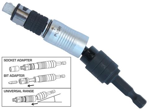 SP TOOLS  UNIVERSAL SOCKET / BIT ADAPTER 1/4 HEX - 1/4DR